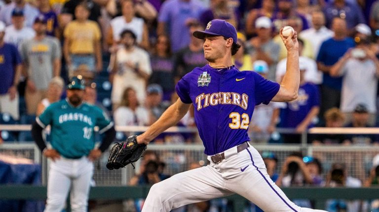 LSU ace pitcher Kade Anderson celebrates College World Series win as MLB Draft approaches