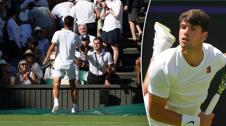 Carlos Alcaraz rushes over to help ill spectator as record-breaking heat takes toll on Wimbledon match