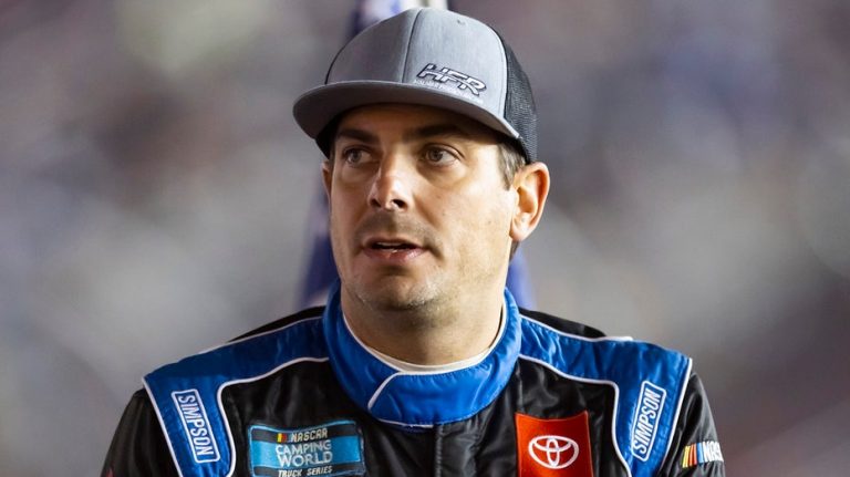 NASCAR driver Stewart Friesen goes airborne, vehicle catches fire in wreck at dirt track race