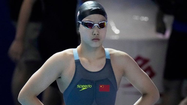 Chinese swimming prodigy makes debut on world stage at just 12 years old