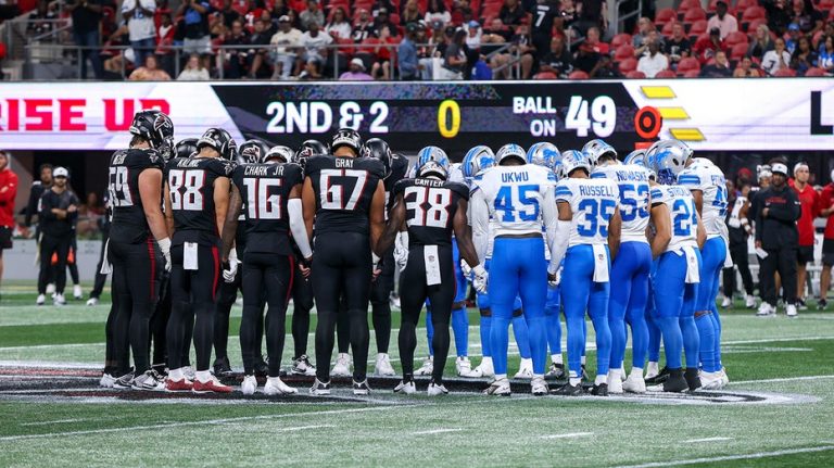 Lions, Falcons stop play and gather in prayer after Morice Norris suffers serious injury