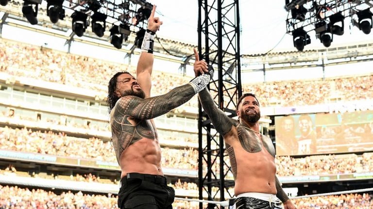 Jey Uso, Roman Reigns take down Bron Breakker, Bronson Reed at SummerSlam