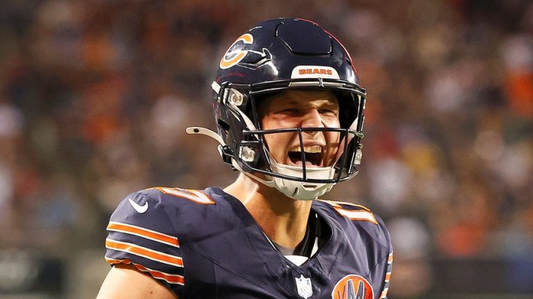 Bears' Tyson Bagent breaks down in tears after receiving life-changing contract: 'Weight off my shoulders'
