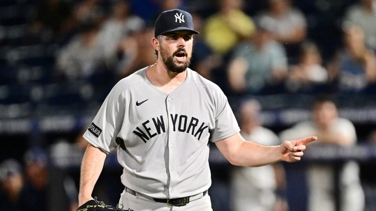 Yankees pitcher Carlos Rodón’s wife, Ashley, questions umpires after New York's tense series win over Astros