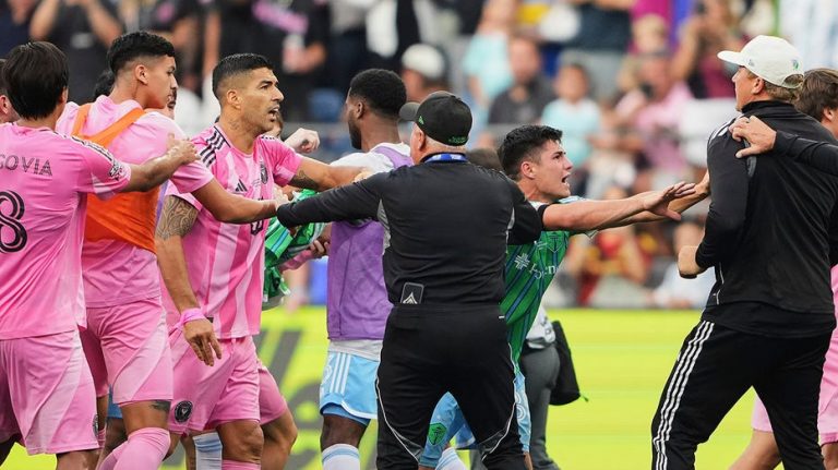 Luis Suárez sparks chaos after Inter Miami’s Leagues Cup loss, appears to spit on Sounders staffer