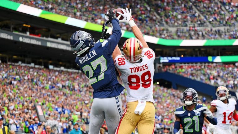 49ers backup tight end Jake Tonges makes miracle catch to stun Seahawks in fourth quarter season opener