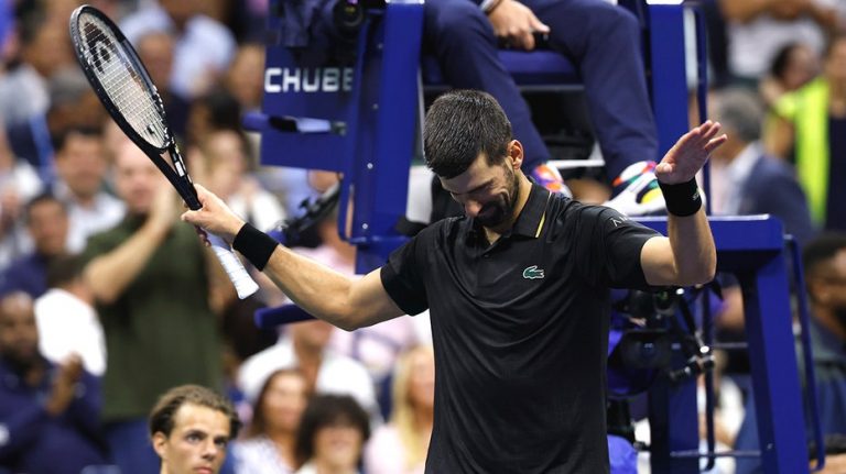 Novak Djokovic spars with US Open crowd in win over American Taylor Fritz