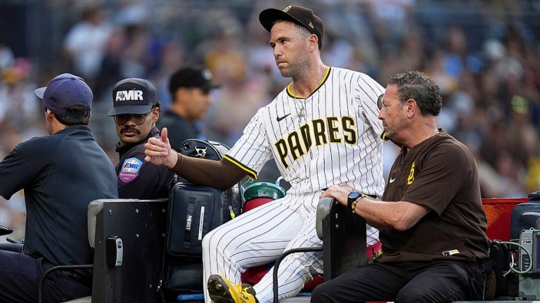 Padres All-Star reliever carted off field after collapsing with apparent season-ending injury