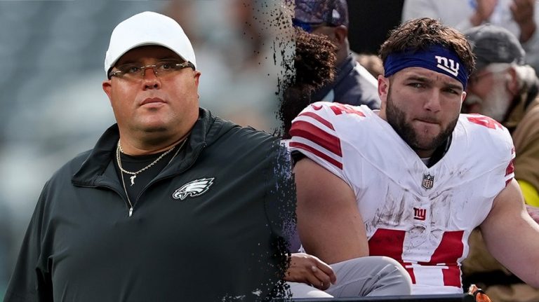 Eagles' Dom DiSandro visits injured Giants' Cam Skattebo in hospital with pizza and cheesesteaks: report