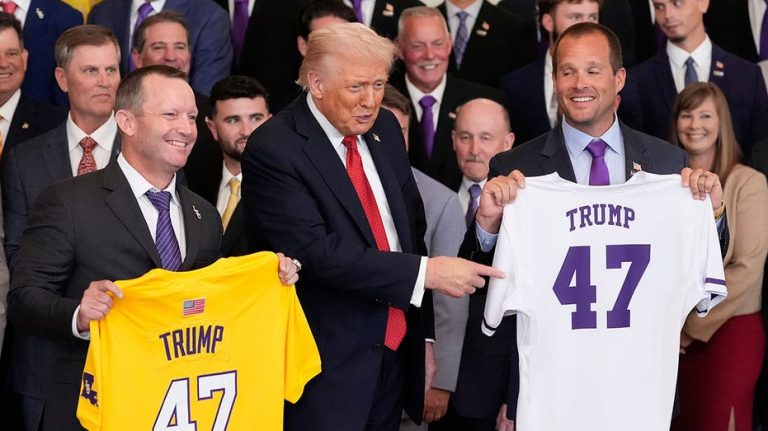 LSU baseball coach praises Trump during celebration: 'Nobody works harder for America than you'