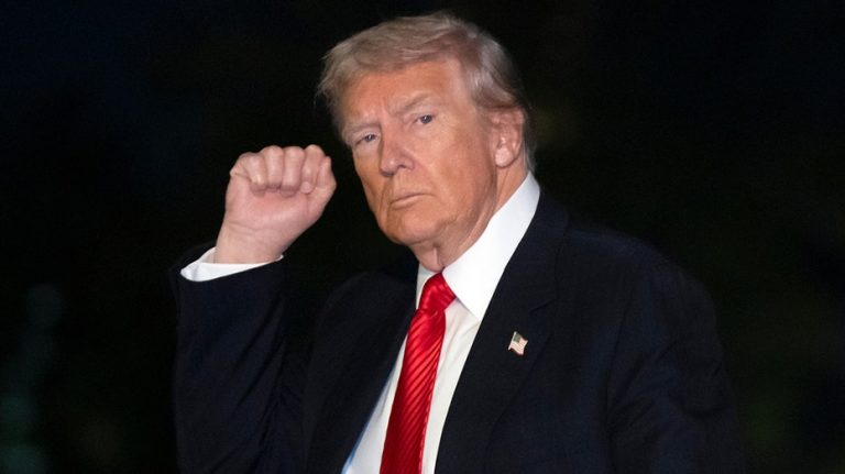 Trump arrives at Commanders' stadium for NFL 'Salute to Service' festivities