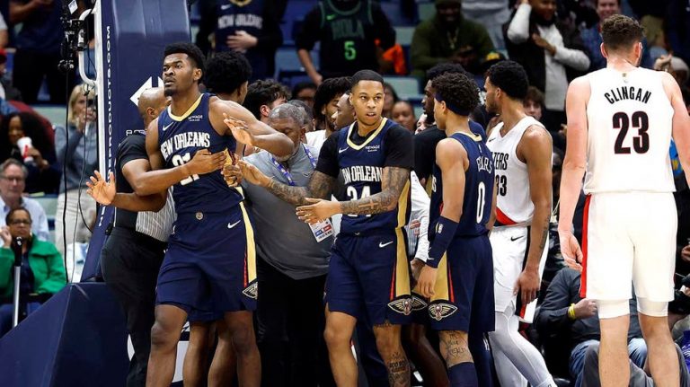 NBA players ejected after heated altercation under basket during Trail Blazers' win over Pelicans