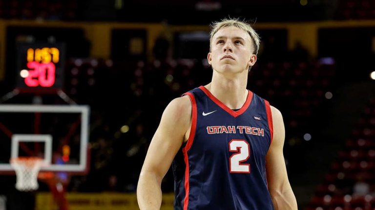 Utah Tech basketball player punches opponent after getting dunked on in viral incident